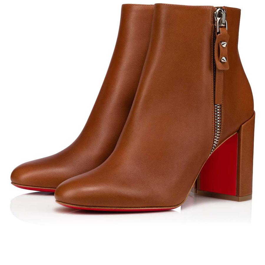 

Senior Elegant Women Ankle Boots Red Bottom High Heels Turela Ziptotal 85 mm Boot Pointed Toes Black Brown Calfskin Pumps Party Booty Coarse