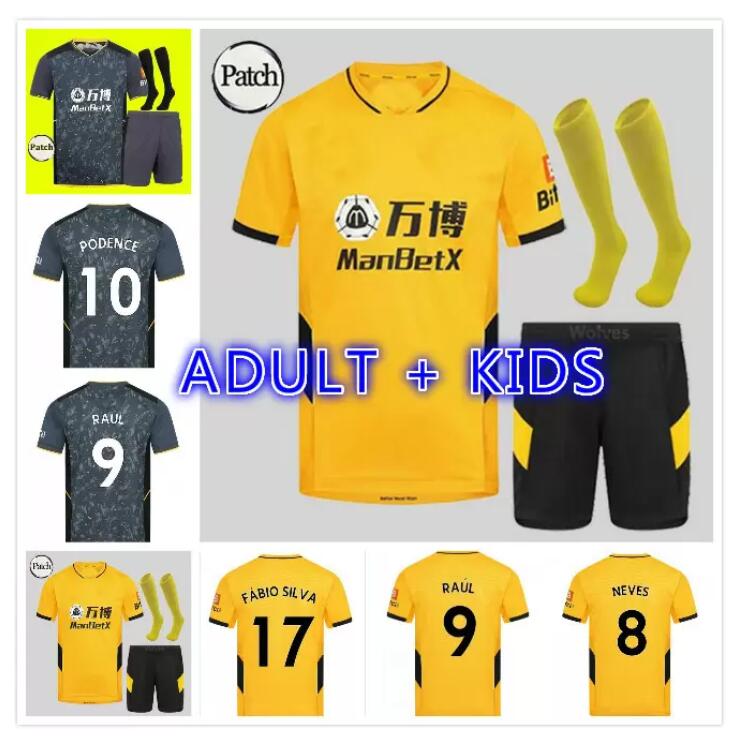

adult kids kit 21/22 ADAMA VITINHA Home Soccer jersey 2021 2022 Wolves Away NETO NEVES RAUL Maillots de foot Shirts PODENCE DIOGO J Football