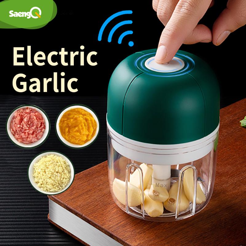 

Food Mixers SaengQ Electric Garlic Meat Masher Press Vegetable Chili Chopper USB Machine Kitchen Gadgets