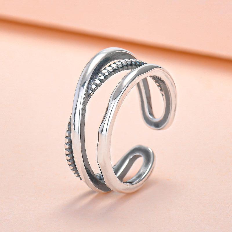

Cluster Rings Fashion Staggered Thai Ring Female Temperament Student Multi-layer Retro All-match Style Jewelry