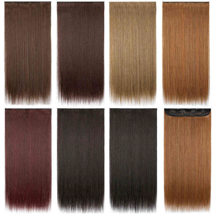 

Wig female long straight five card tracels hair 5 clip wig patch