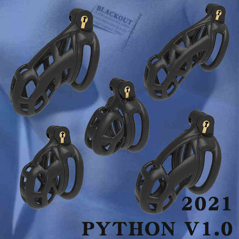 

NXY Cockrings BLACKOUT Clearance Price Python V1.0 Mamba Cock Cage 3D Printed Chastity Device Lightweight Penis Ring Custom Adult Sex Toys 1124