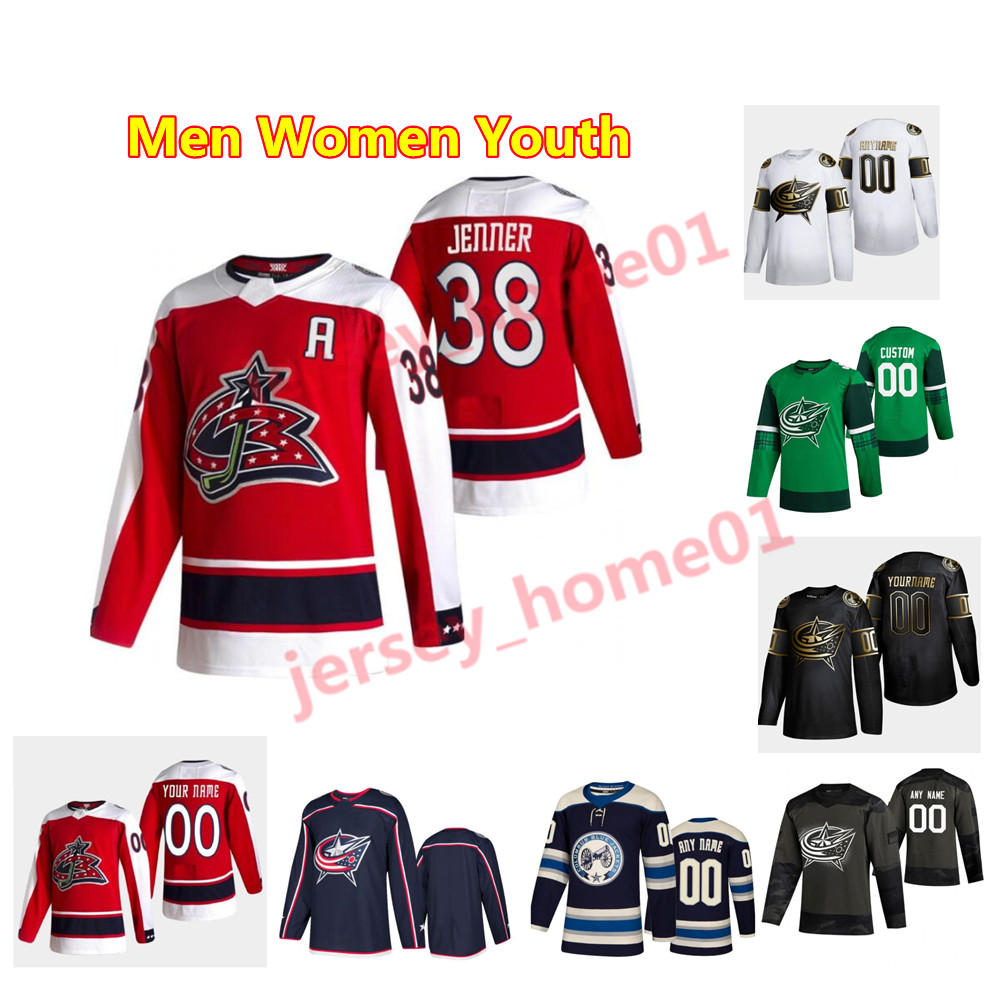 

2021 Reverse Retro Hockey Jerseys Ryan Murray Jersey Artemi Panarin Bemstrom Jakob Custom Stitch Columbus Blue Jackets 3, Black;red