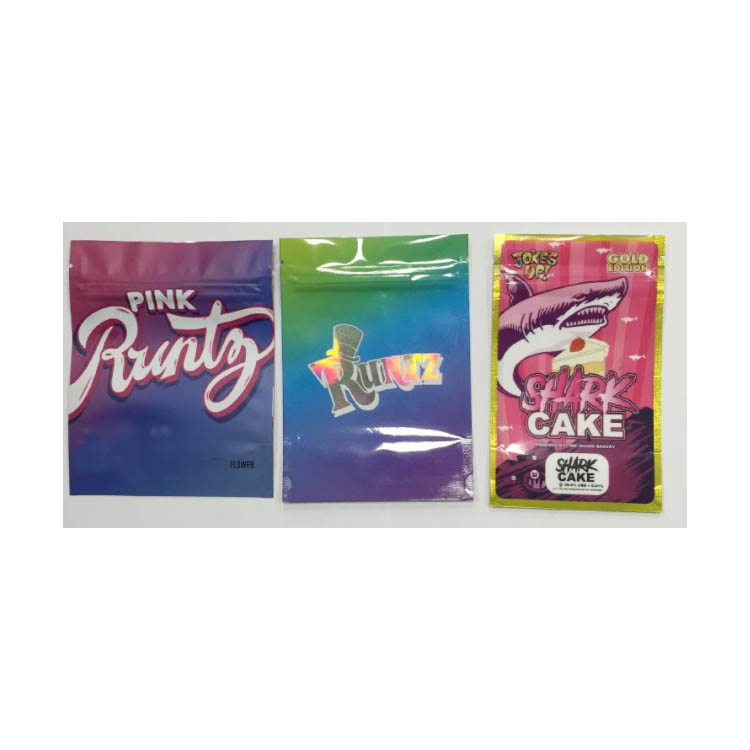 

7g 3.5g mylar bags holographic bag runtz Jokes UP Frostiez money runty shake cake pink runty ziplock bags exotic packaging