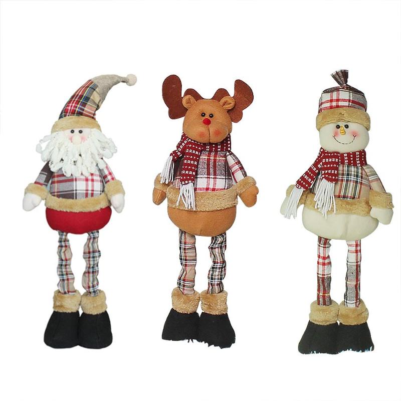 

Christmas Decorations 2021 Dolls Santa Claus Elk Snowman Standing Toys Figurines Xmas Gift For Kids Year Tree Ornament