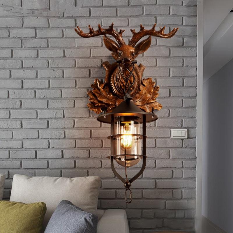 

Modern Living Room Deer Sconces Nordic Resin Lighting Fixtures Loft Illumination Bedroom Wall Lights Home Deco Aisle Lamps Lamp