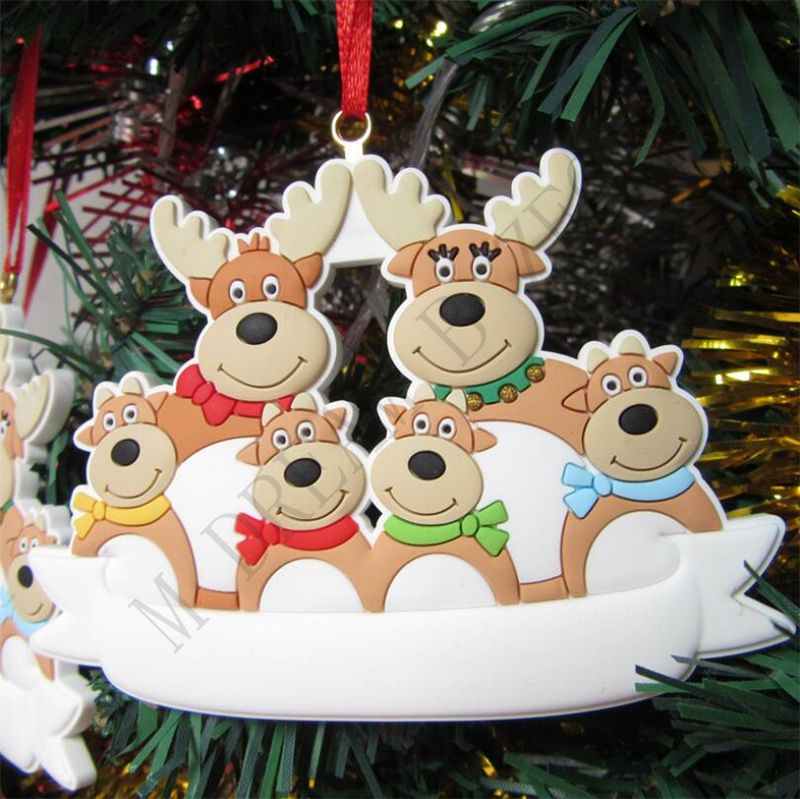 

2021 Christmas Decoration Family Ornaments Families of 1-7 Heads DIY Tree Pendant Accessories with Rope