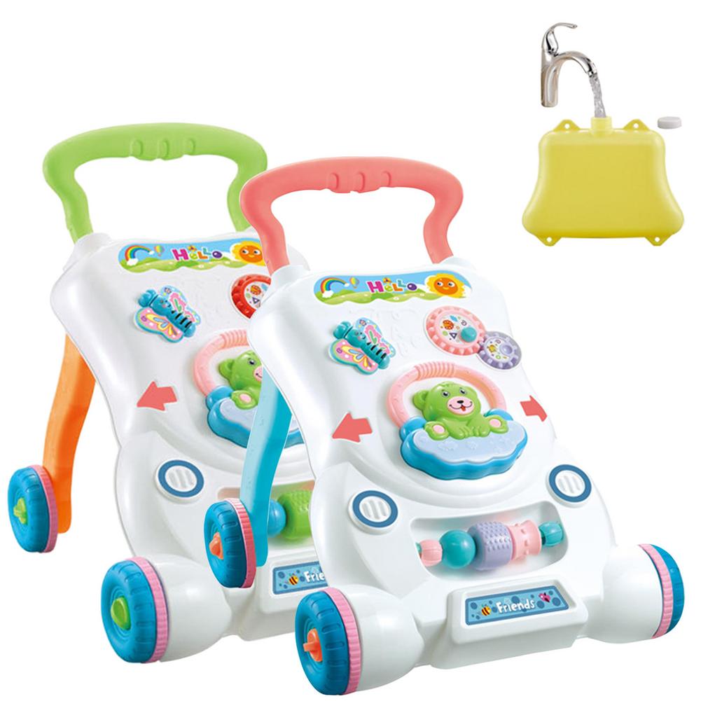 

Baby Activity Walker With Music And Lights Adjustable Speed Anti-rollover Child Learning Walker Sturdy And Stable Triangle Design