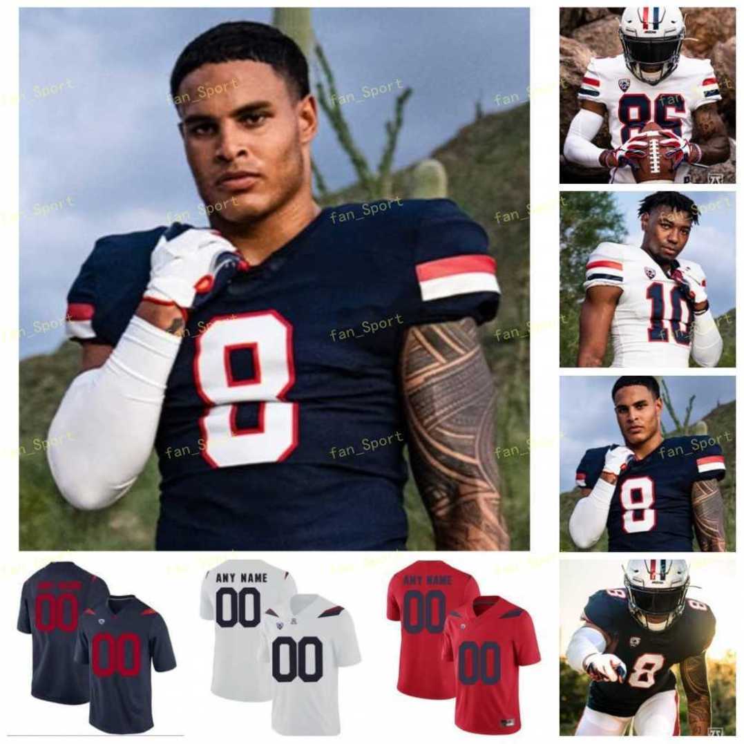 

NCAA College Arizona Wildcats Stanley Berryhill III Jamarye Joiner Tayvian Cunningham Thomas Reid Colin Schooler Blue White Custom Football Jerseys, As
