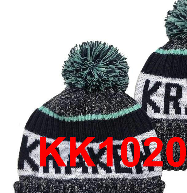 

New Kraken Beanies Hockey Baseball Beanies 2021 Sport Knit Hat Pom Pom Hats Hot Teams Knits Mix And Match All Cap a0, 30