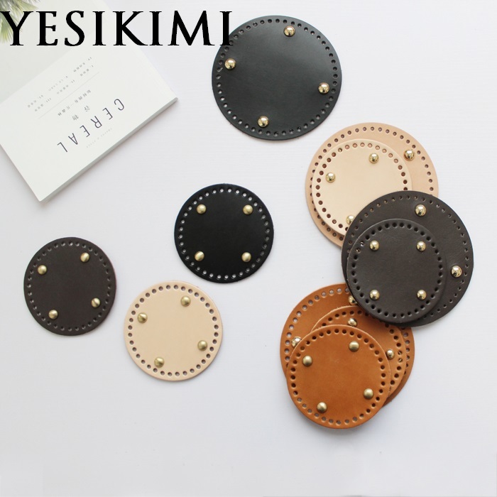 

1PCS Real Leather Round Bag bottom 16cm/6.3" 12cm/4.7" DIY Handmade Bag Accessories