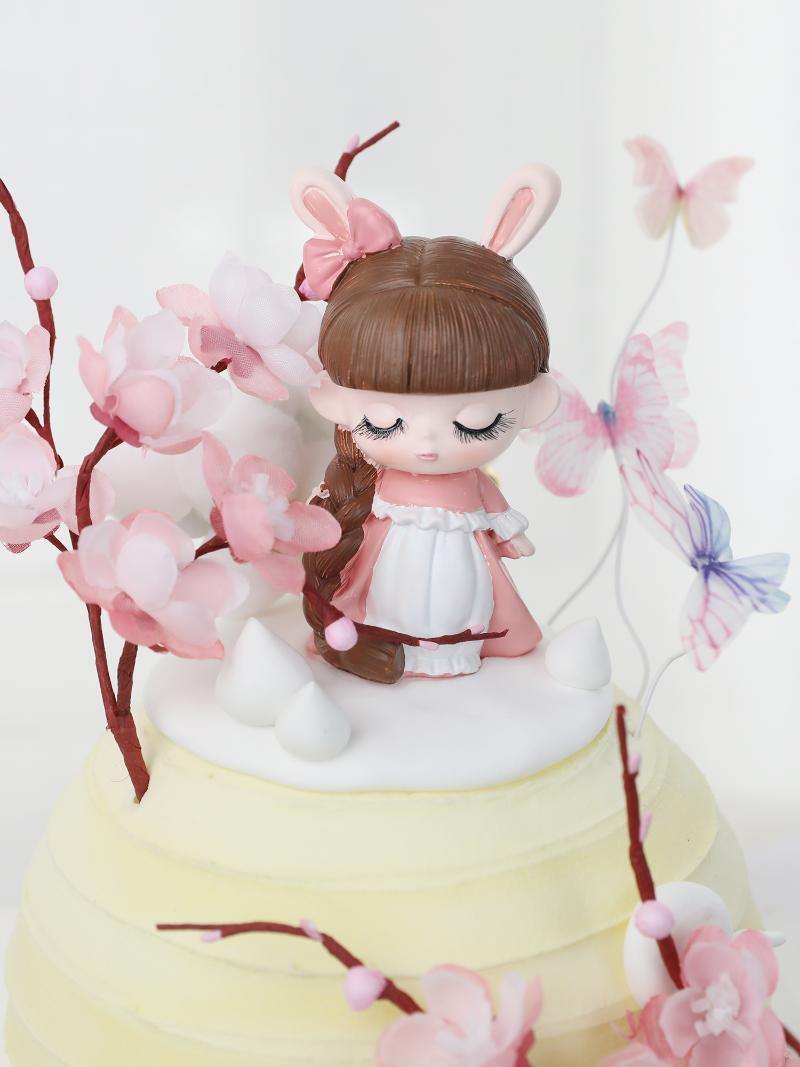 

Other Festive & Party Supplies Pink Peach Blossoms Butterflies Goddess Fairies Cake Topper Happy Birthday Decoration For Kid's Decor