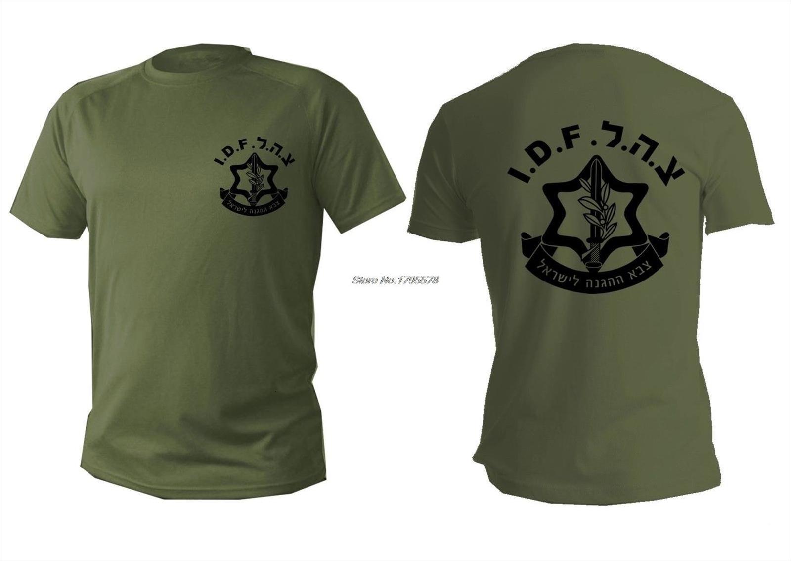 

Fashion Cool Green Olive Men T Shirt Israel Defense Forces Army Zahal Male Cotton Short Sleeve Hip Hop Tees Tops, Army green