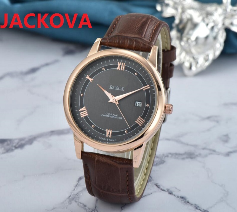 

montre de luxe Mens Simple Designer Quartz Watches Leather Strap Watch 40mm Classic relogio masculino men wristwatches, As pic