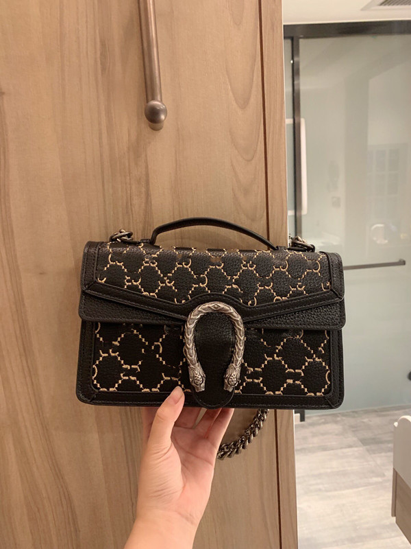 

Original style ladies women bag luxury designer 100% leather personality fashions all-match chain clamshell Bacchus messenger bags with box