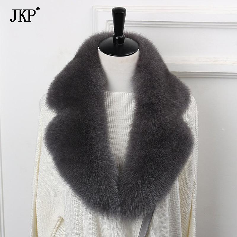 

Scarves 2021 Natural Fur Collar Scarf 90cm Winter Women Genuine Warm Scarves1