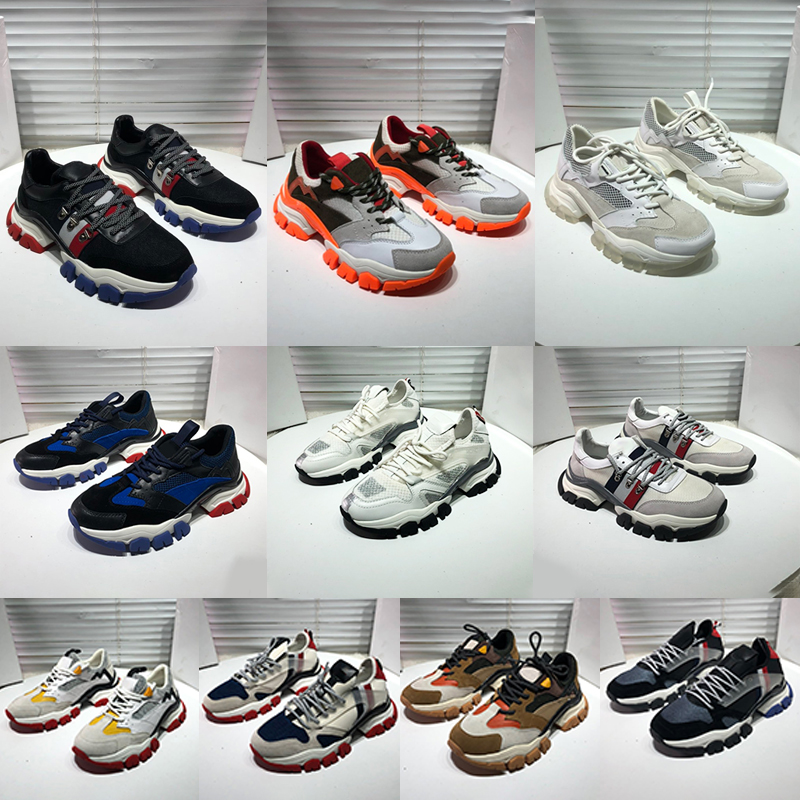 

5a Top High Quality Monclair Italian Mens Womens Shoe Sneakers Italy Triple s Genuine Leather Canvas Trainers Black White Casual Fashion Fla