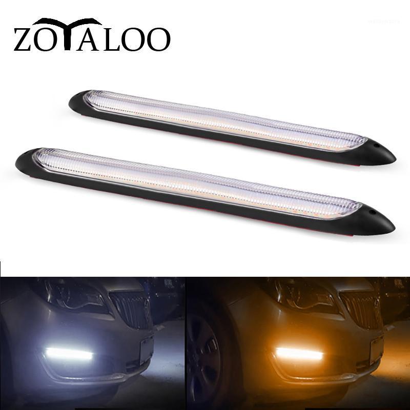 

Emergency Lights 2pcs Universal Led Car DRL Daytime Running Waterproof DC 12V Auto Headlight Sequential Turn Signal Yellow Flow Day Light