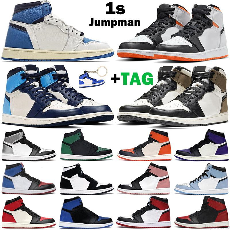 

men women basketball shoes jumpman 1s high OG 1 Military Blue Electro Orange UNC Patent Court Purple Chicago Obsidian mens sports sneakers