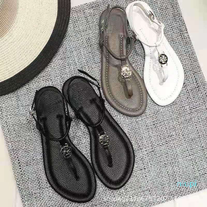 

sandals 2021 women's shoes in flat bottomed foot line heel toe, Gray