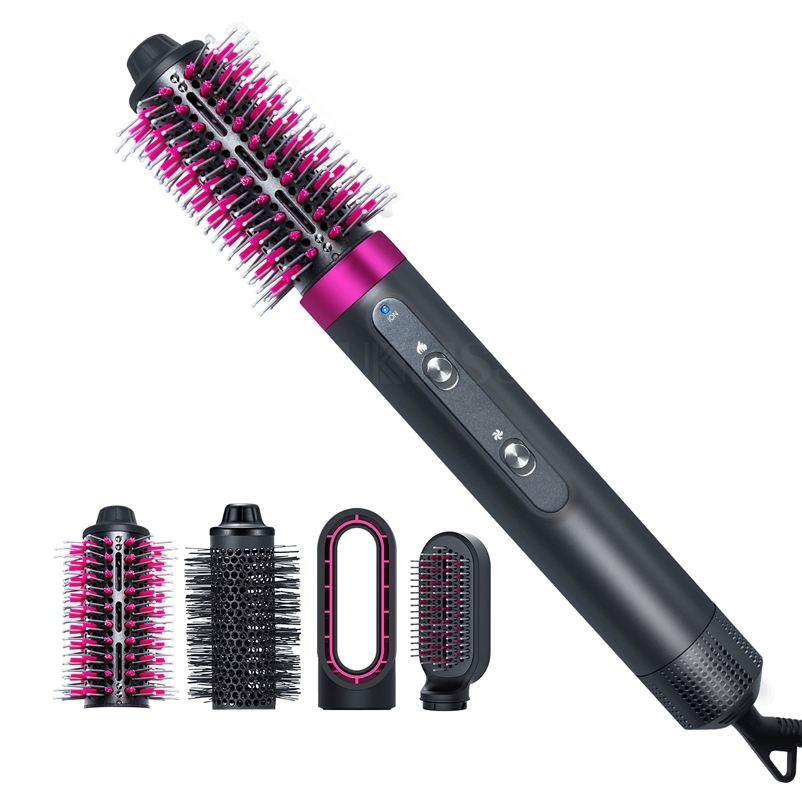 

5 In 1 Hair Dryer Brush Electric Blow Dryer Air Brush Styler Volumizer Hair Straightener Curler Comb Negative Ion Hair Dryer 220110