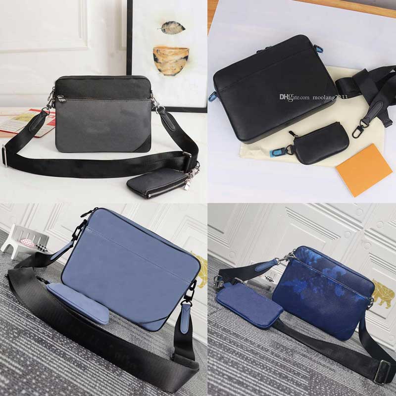 

Luxurys Designers Messenger Bag High Quality men's three-piece satchel small postman bag Fashion multicolor choices crossbody wallet Outdoor packs briefcase, Customize