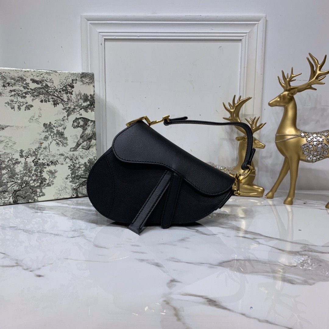 

Brand Saddle Bags Black White For Ladies Shoulder Bag with Strap Women Cross Body Famous Luxury Designer Handbag Gold Hardware, Only box