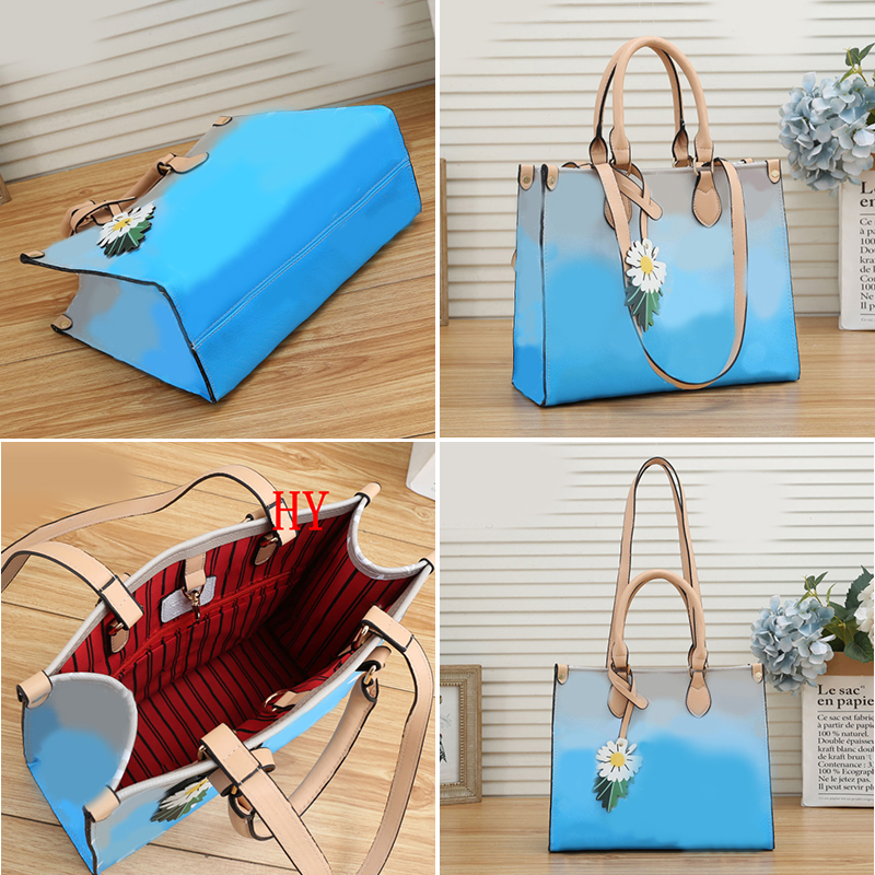 

hjd OnTheGo big Large capacity handbag shopping fashion women's bag flower medal letter pattern gradient bag Totes shoulder luxury bags luxurious designer, Don't buy