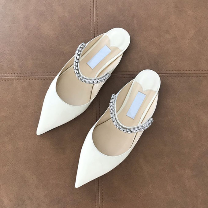 

Luxurious Brands Women's Shoes ballet flat Pumps Bing Slipper High Heel Crystal strass Straps Stiletto Heels Sexy Pointed Toe Party Wedding EU35-41