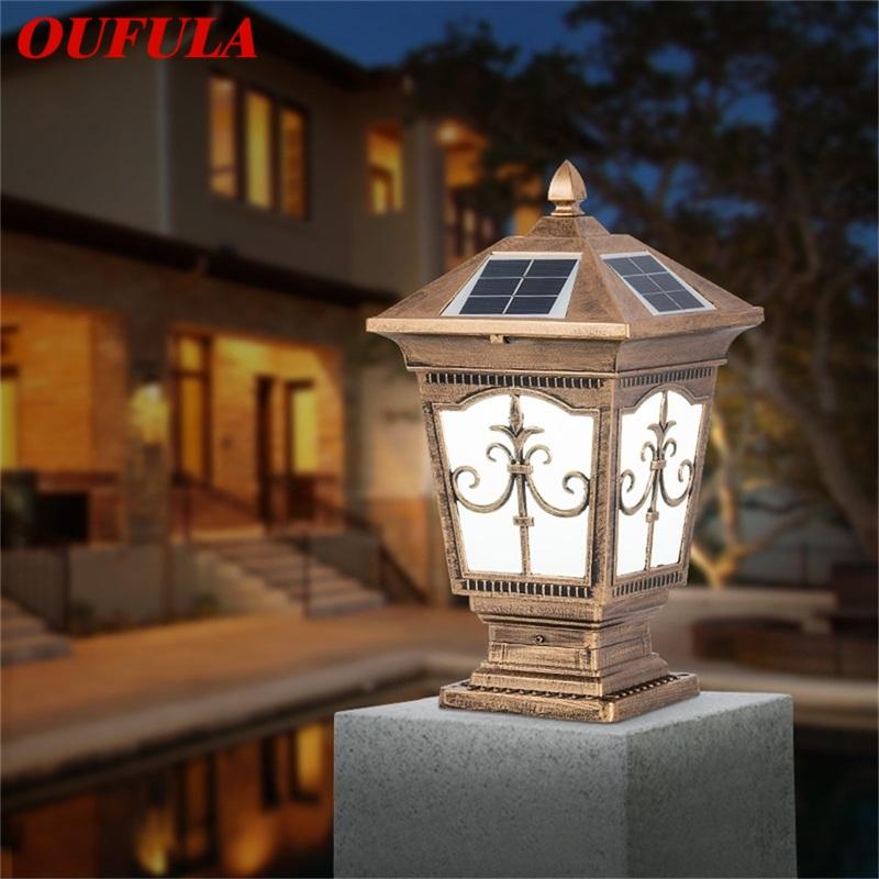 

Outdoor Solar Post Light Modern Patio Pillar LED Waterproof Lighting For Lawn Garden Fence Gate Porch Courtyard Wall Lamps