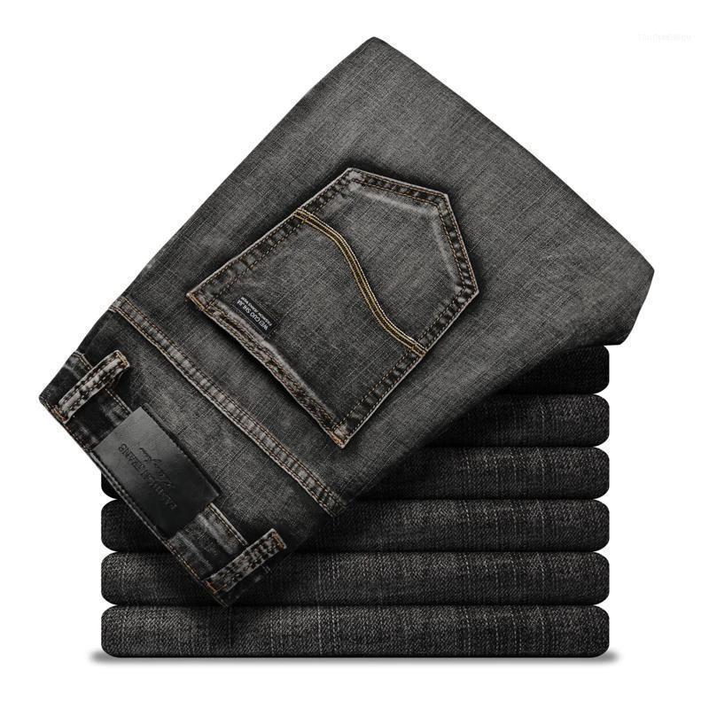 

Men's Jeans Classic Straight Fit Business Casual Elastic Comfortable Versatile In Autumn 20211, Black grey