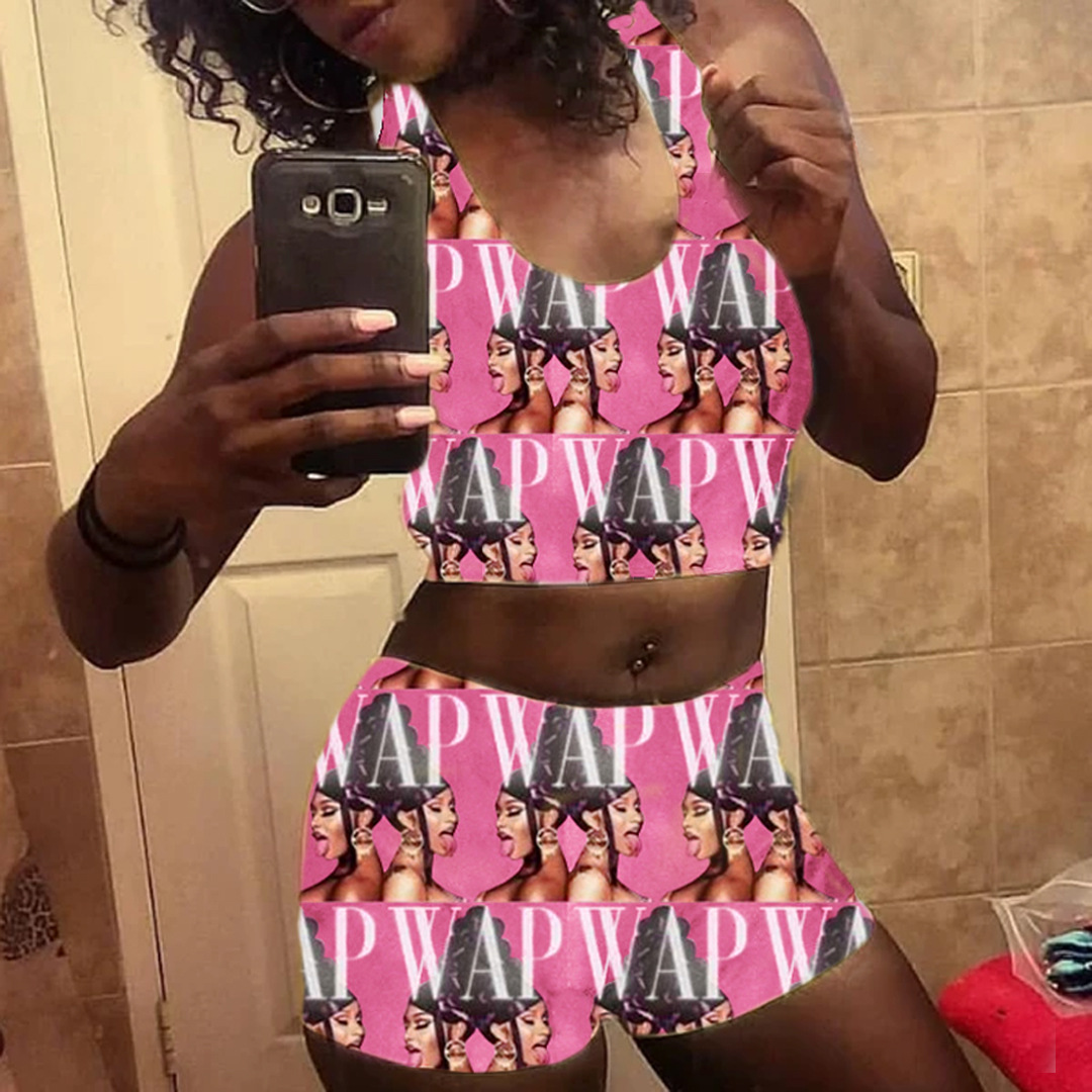 

Fashion Printed Two Piece Outfits Sexy Matching Sets Sweat Suits Women Club Outfit 2 Pc Tracksuit Summer N90-BF19, White