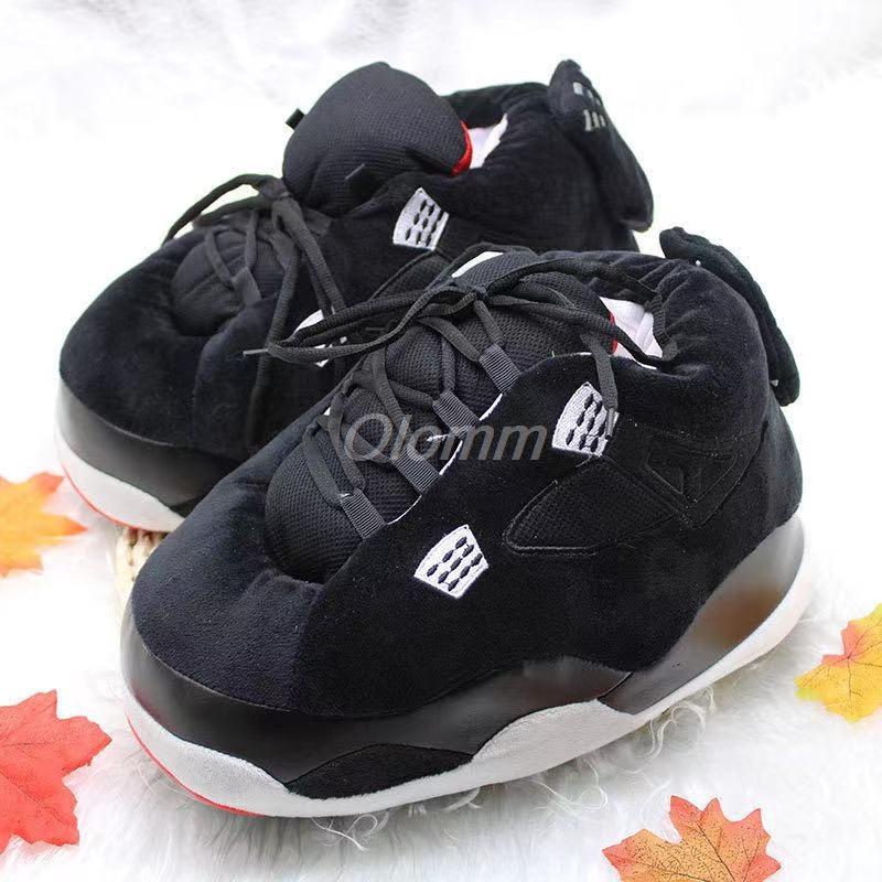 

36-45 Basketball Slipper Winter Slippers Women Sneaker Home Men/Women House Floor Sliders Funny Indoor Slides, Black