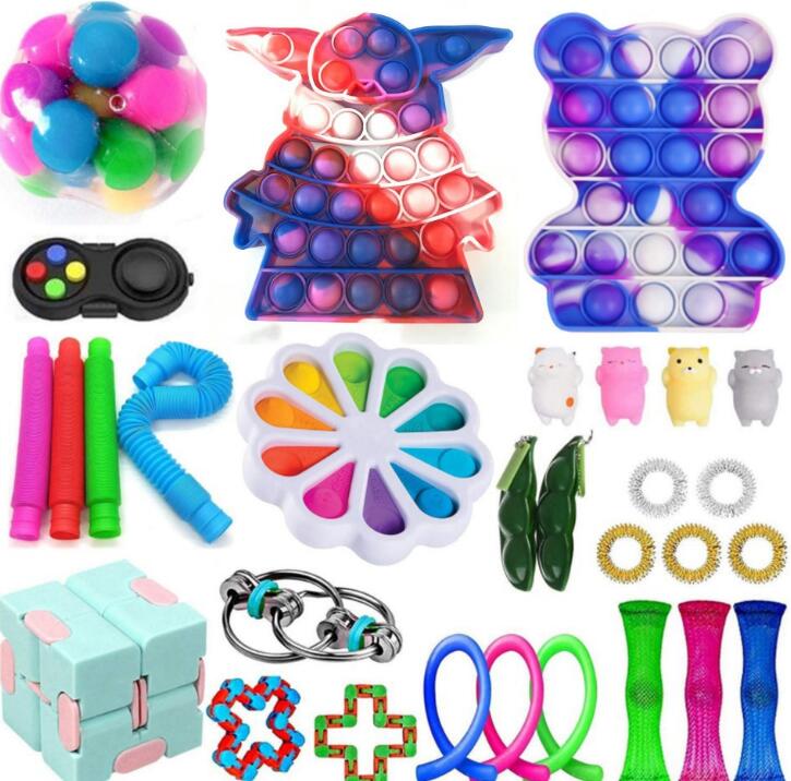 

Party Gift Fidget Toys Finger Figet Spiner Popit Pop It Stretchy Rings Peapod Squeeze Animals Antistress Toy Pack Anti Stress