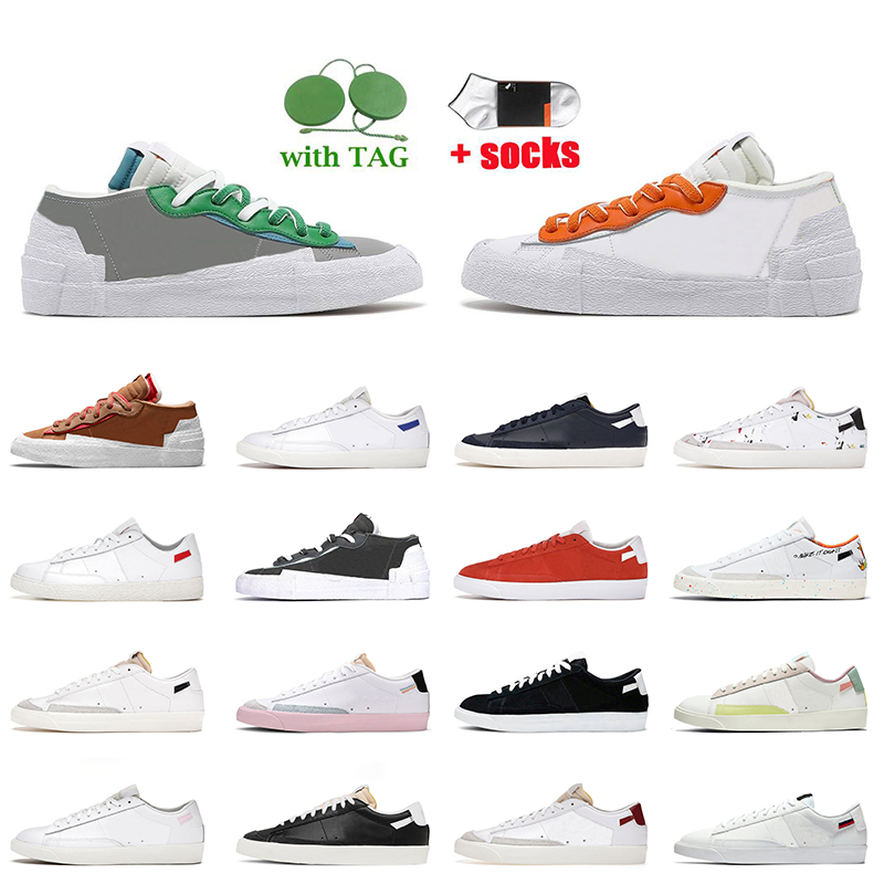 

2021 NIK Top Fashion Blazer Low 77 Vintage Sacais Casual Shoes Classic Green Magma Orange British Tan Iron Grey University Red Royal Blue Designer Trainers Sneakers, B49 university red 36-45