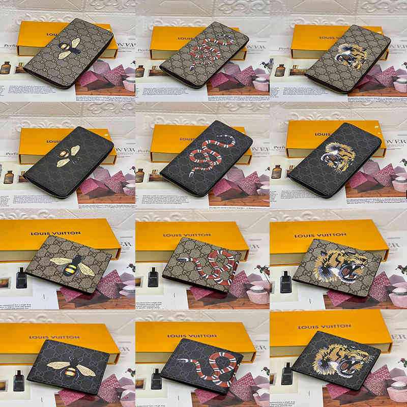 2021 Italie Marque Designer Portefeuille Top Qualité Qualité Mode Luxe Homme Femme Bee Snake TIGER TIGER TIGER CARD CARD SAC SWTP