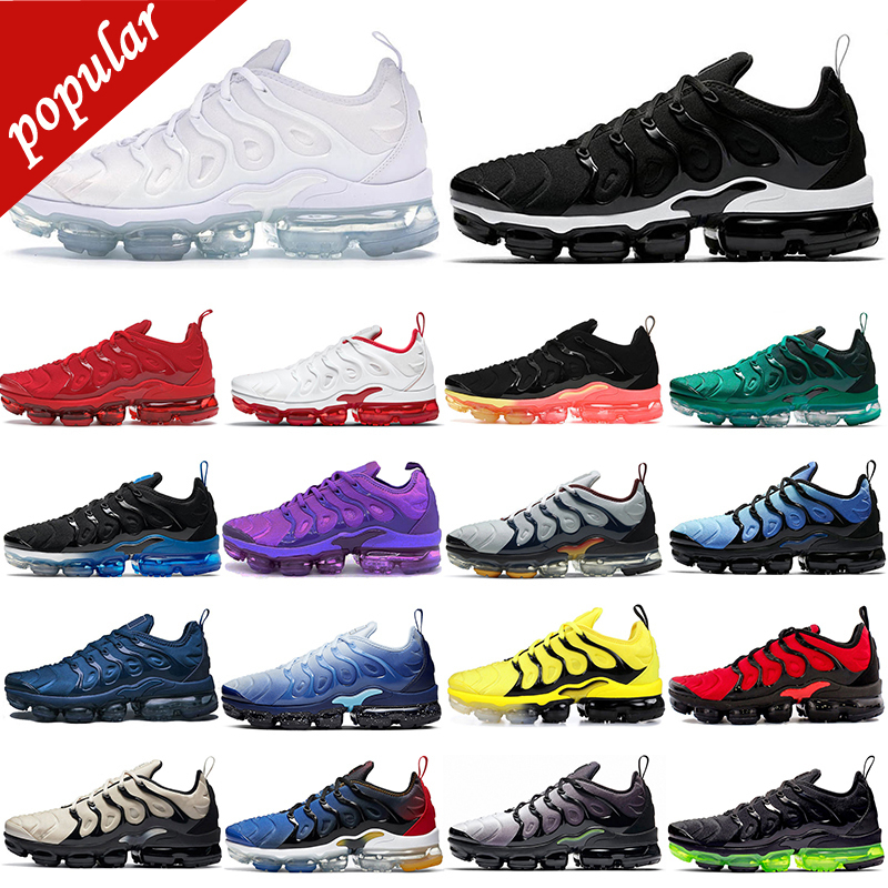 

wholesale tn plus running shoes for men women Triple Black White Cherry Fresh Atlanta Hyper Blue53 Bred Pure Platinum mens trainers sport, White red