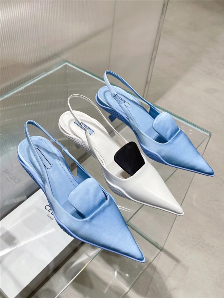 

Luxury Designers Women Sandals High Heels Brand Shoes Slip on Pointed Toe Sandals Sexy Slingback Pumps, Lavender