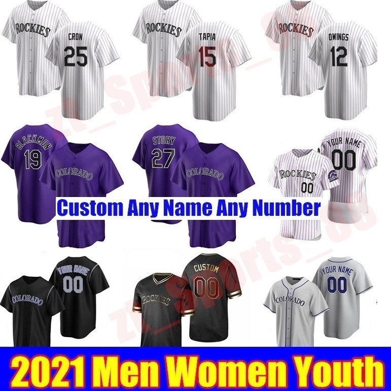 

2021 Colorado Men Women kids Rockies Baseball Jerseys David Dahl Tony Wolters Bryan Shaw Carlos Estevez Todd Helton Jon Gray Antonio Senzatela jersey, Blue;black