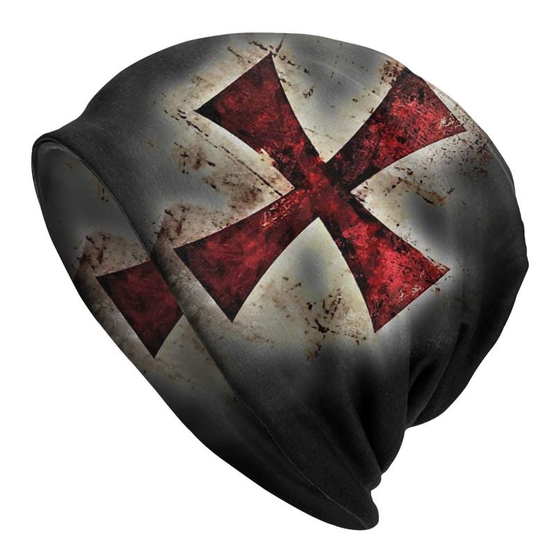 

Berets Knights Templar Men Women's Beanie Hats Cross Knit Hat Earmuff Bonnet Skullies Beanies, Black