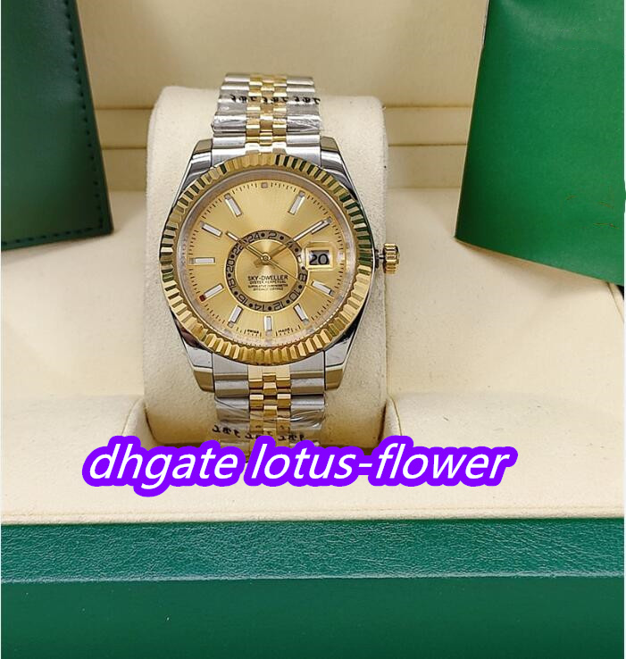 

Diw World Timer master Watches 41mm Sky dweller 326934 326935 326938 fluted bezel mechanical automatic movement rapper version watch, Only boxes.no watch