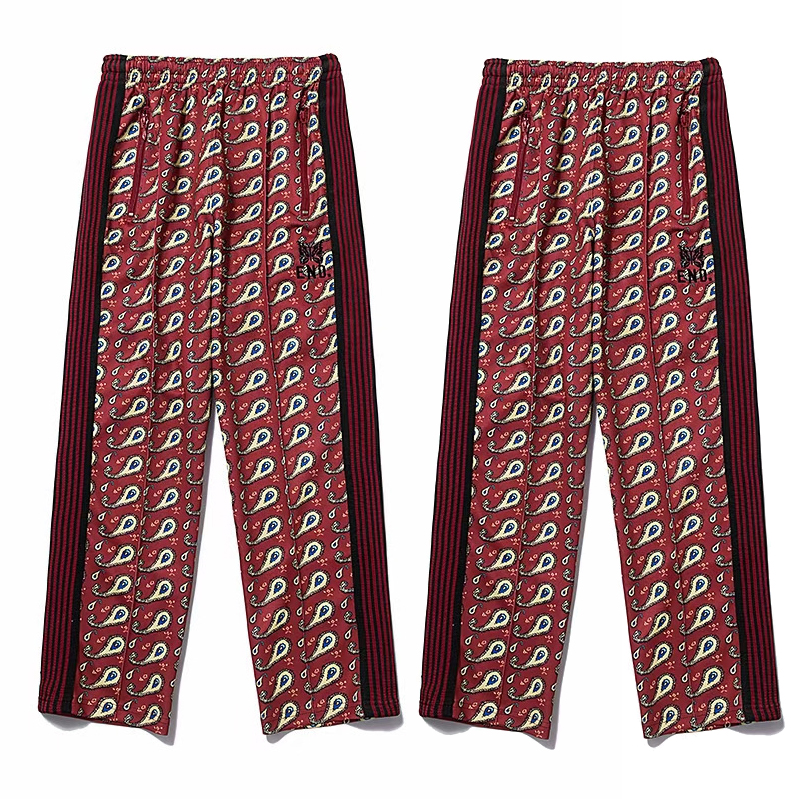 

2021 Needles Sweatpants Women Men High Quality Full Print Pants Embroidery Ribbon Needles Trousers