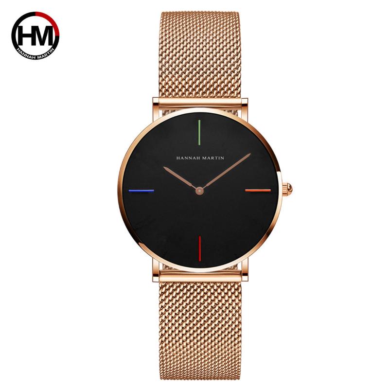

Wristwatches Japanese Movement Stainless Steel Mesh Belt Furnace Real Gold Plating Waterproof Student Quartz Watch Women, 4c-b-wff