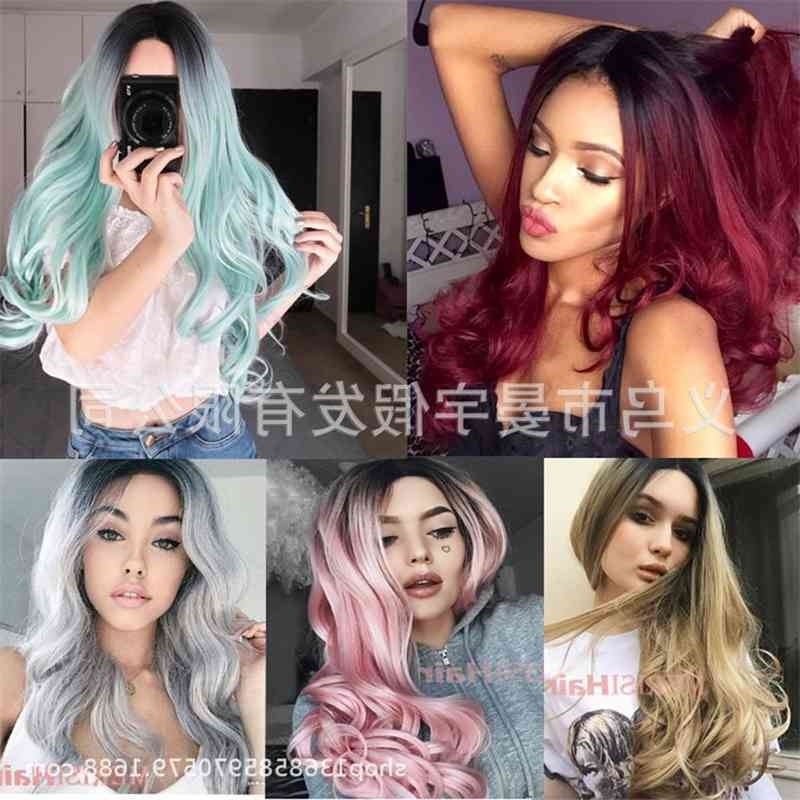 

gradient female Yiwu cos dyeing wig head cover rose inner net, Black wine red dyeing figure 2