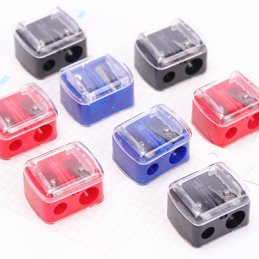 

1PC Double Holes Pencil Sharpener Makeup Pencils Multi Purpose Mechanical Sharpeners for Office School Supplies