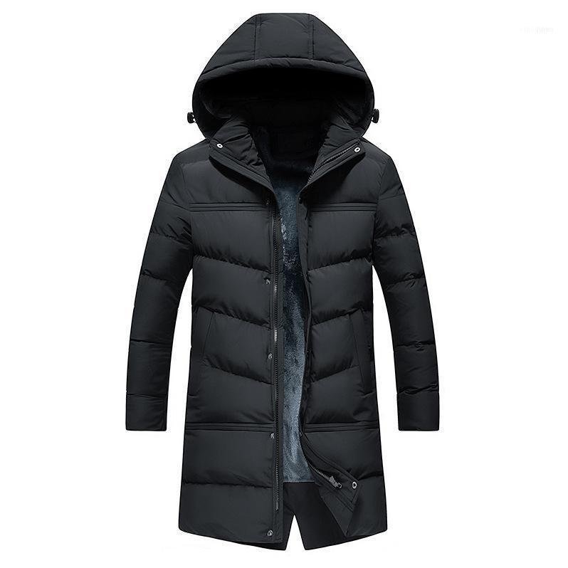 

Men's Down & Parkas Solid Color Plus-size Long Cotton-padded Clothes Hooded Waterproof Jacket Winter Mens Cloth1, Black