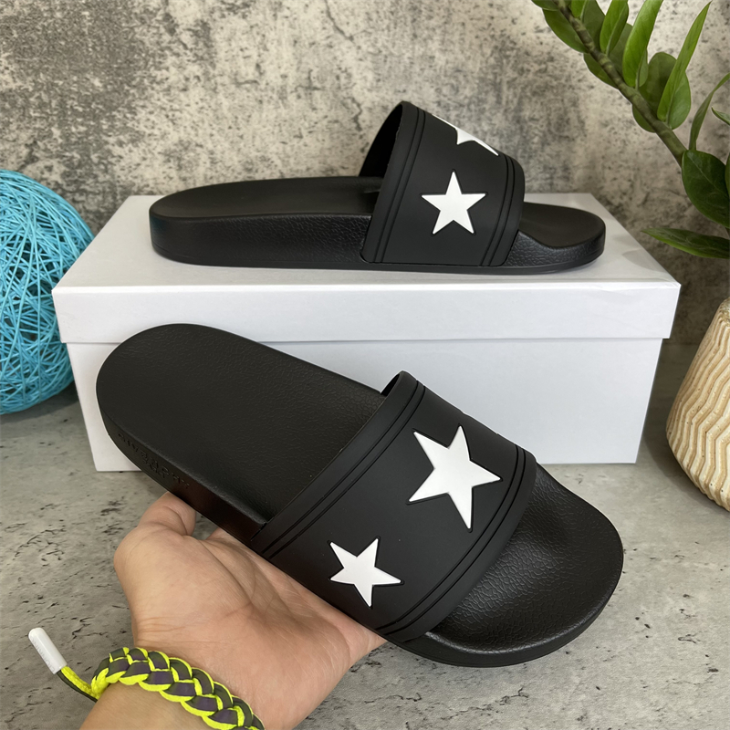 

[With Box] 2021 Top Quality Mens Womens Slippers Sandals Shoes Slide Summer Fashion Wide Flat Flip Flop Size EUR 36-46, Black