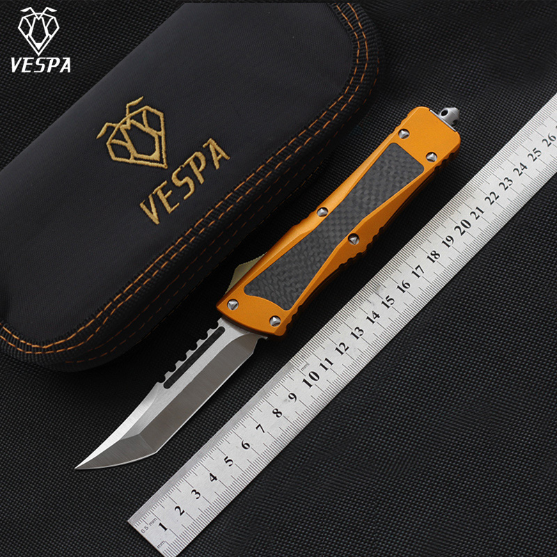 

VESPA Tactical Combat Knife Automatic EDC S35VN(T/E) Blade OUT the front knives hunting outdoor camping fishing survival gear pocket auto Self-defense utility tool