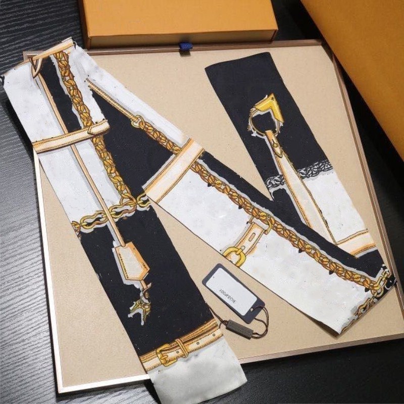 

Classic Handbag Scarf Headbands Women Letter Flower Silk Scraves Bandeaux Bag Hair BANDEAU 8x120cm
