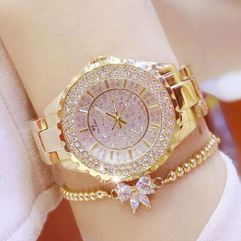 

Wristwatches Women Watches Gold Diamond Quartz Ladies Wrist Stainless Steel Clock Female Watch Relogio Feminino 2021, 0280 silver